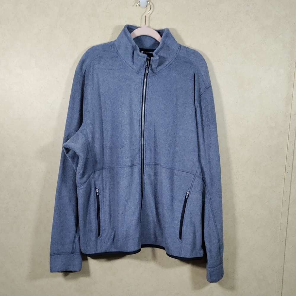 05151 Cutter & Buck Men's heather blue zip fleece jacket XXL NWT